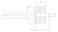 Abreissniet Stahl/Stahl mit Senkkopf 120°